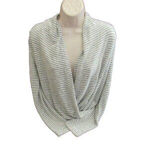 Anthropologie Surplice Sweater Saturday Sunday Striped Cozy Crossover SP